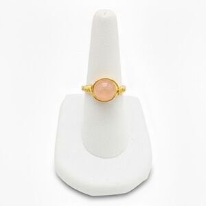 Wire Wrapped Peach Moonstone Ring